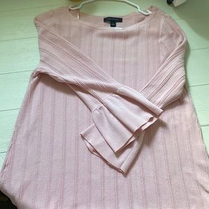 Ann Taylor pink top with mid length bell sleeves. Size medium